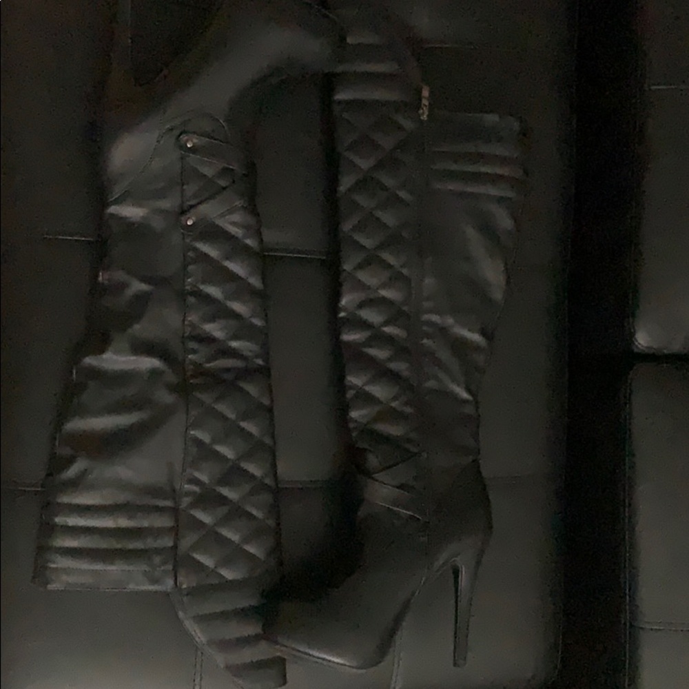 Black Thigh High Boots